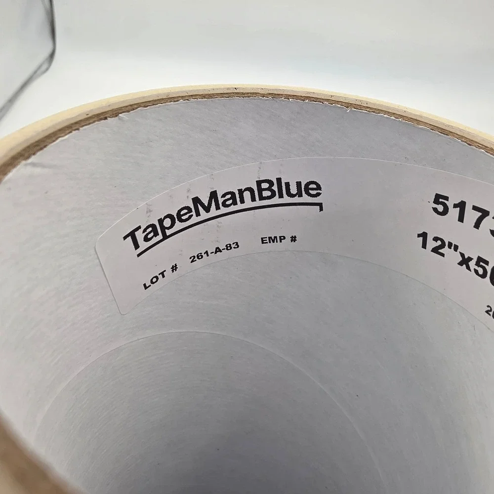 TapeManBlue Clear Transfer Tape for Vinyl 12in x 50ft Roll Medium Tack 5173 O3;4